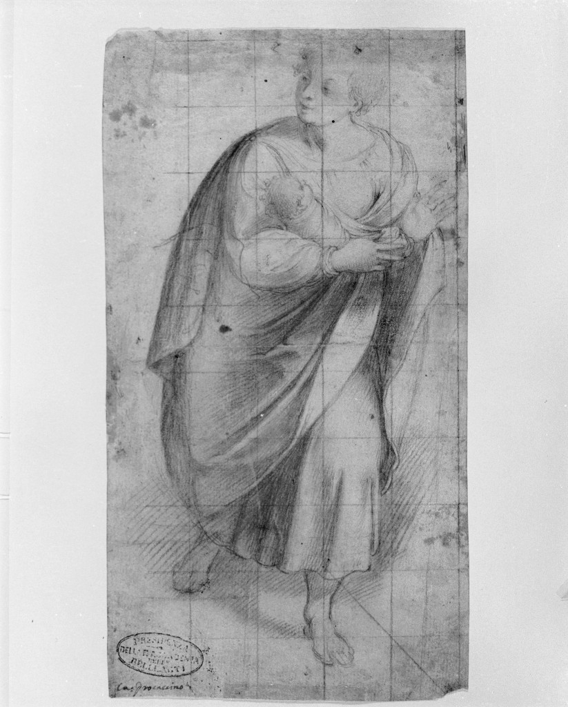 figura femminile (disegno, opera isolata) di Procaccini Camillo (attribuito) (secc. XVI/ XVII)