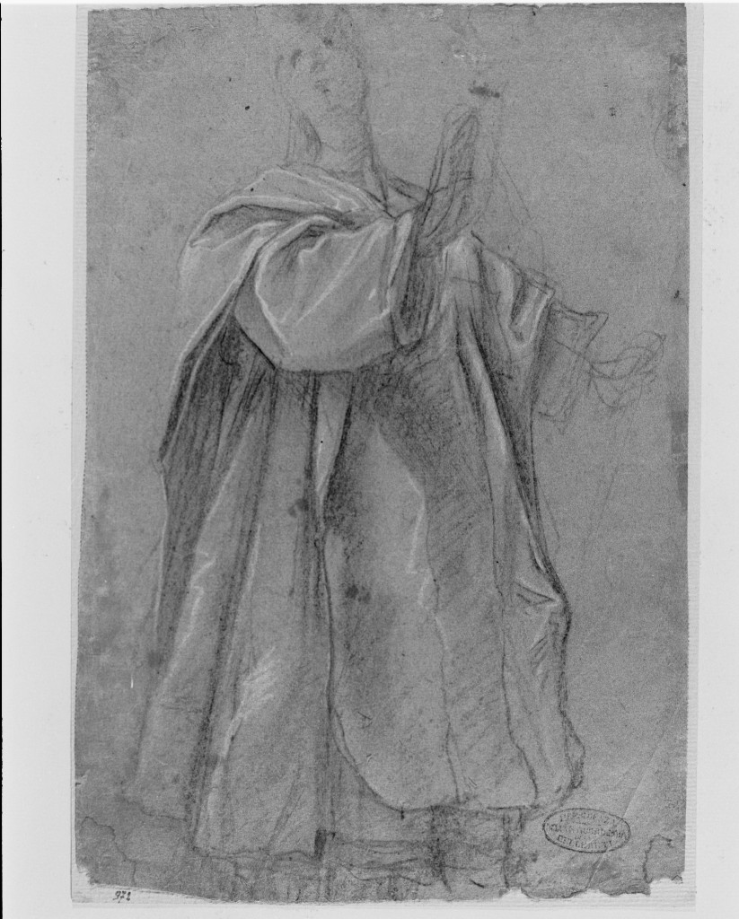 Figura drappeggiata, figura maschile (disegno, opera isolata) di Mazzucchelli Pier Francesco detto Morazzone (secc. XVI/ XVII)