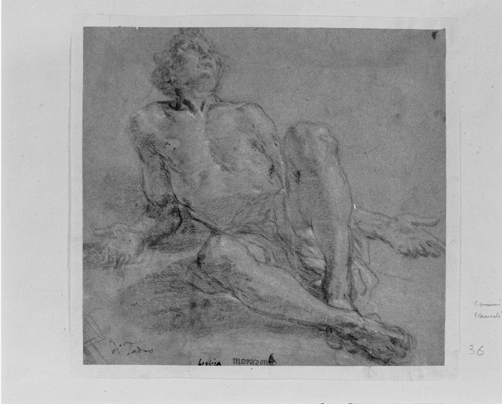 Figura virile seduta, figura maschile seduta (disegno, opera isolata) di Mazzucchelli Pier Francesco detto Morazzone (secc. XVI/ XVII)