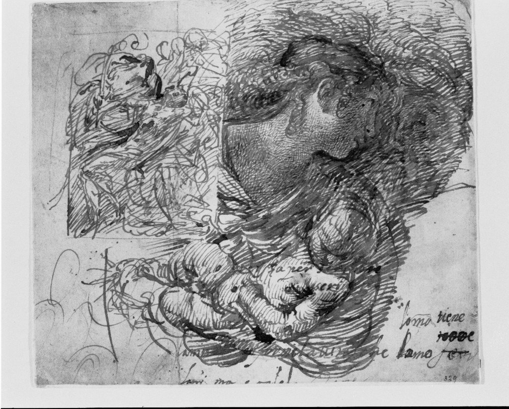 Studi per Deposizione e Sacra Famiglia (disegno, opera isolata) di Procaccini Giulio Cesare (secc. XVI/ XVII)