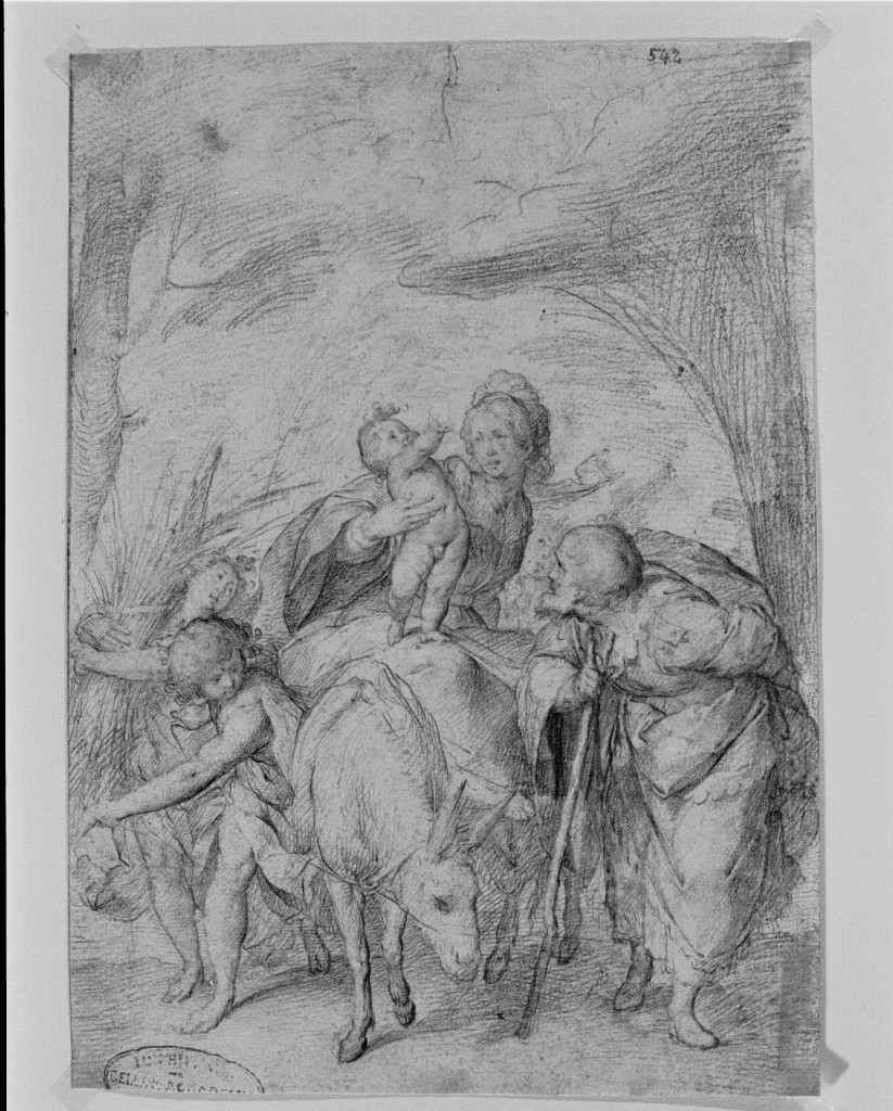 fuga in Egitto (disegno) di Crespi Giovanni Battista detto Cerano (secc. XVI/ XVII)