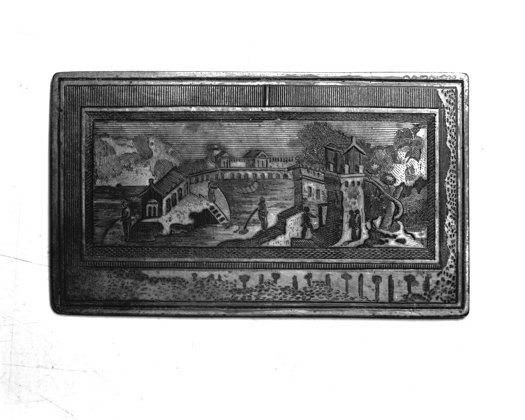 paesaggio marino (matrice, elemento d'insieme) - ambito veneziano (sec. XVIII)