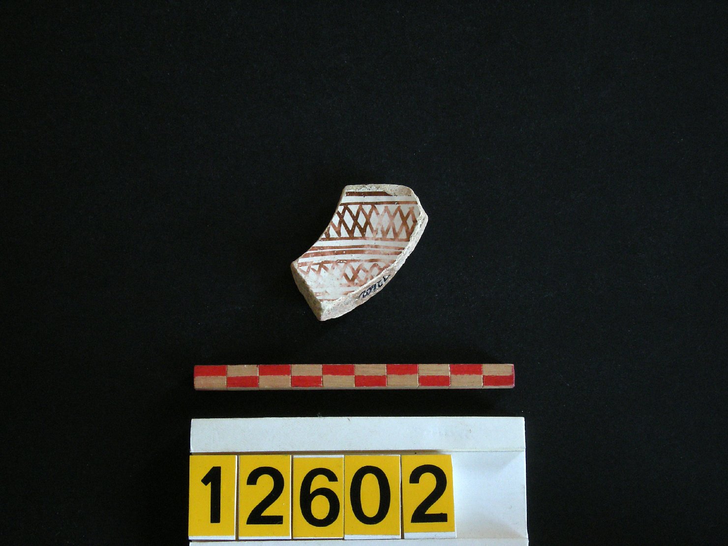 motivi decorativi geometrici (scodella, frammento) - produzione valenciana (sec. XV)