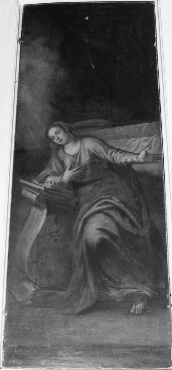 Madonna annunciata, Madonna annunciata (dipinto, opera isolata) di Negretti Jacopo detto Palma il Giovane (ultimo quarto sec. XVI)