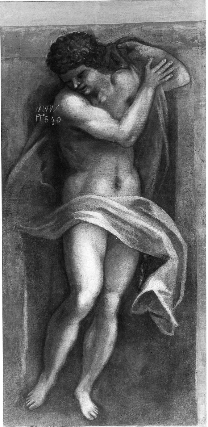 Cariatide maschile, cariatide maschile (dipinto, opera isolata) di Pilotti Gerolamo (attribuito) (prima metà sec. XVII)