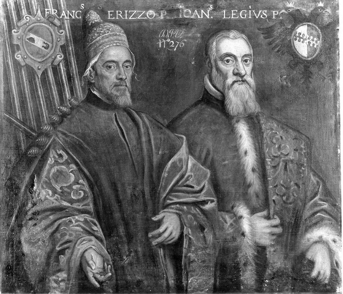 ritratto del Doge Francesco Erizzo e di Giovanni da Lezze, ritratto del Doge Francesco Erizzo e di Giovanni da Lezze (dipinto, opera isolata) di Robusti Domenico detto Domenico Tintoretto (prima metà sec. XVII)