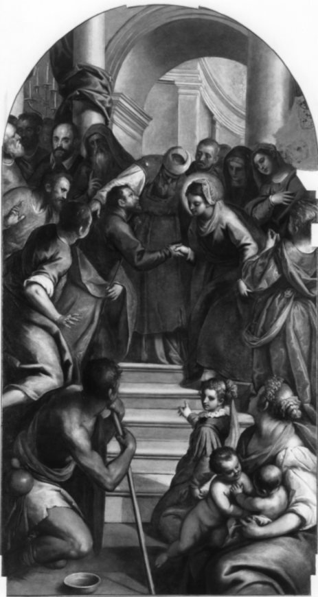 Sposalizio della Vergine, Sposalizio di Maria Vergine (dipinto, opera isolata) di Negretti Jacopo detto Palma il Giovane (primo quarto sec. XVII)