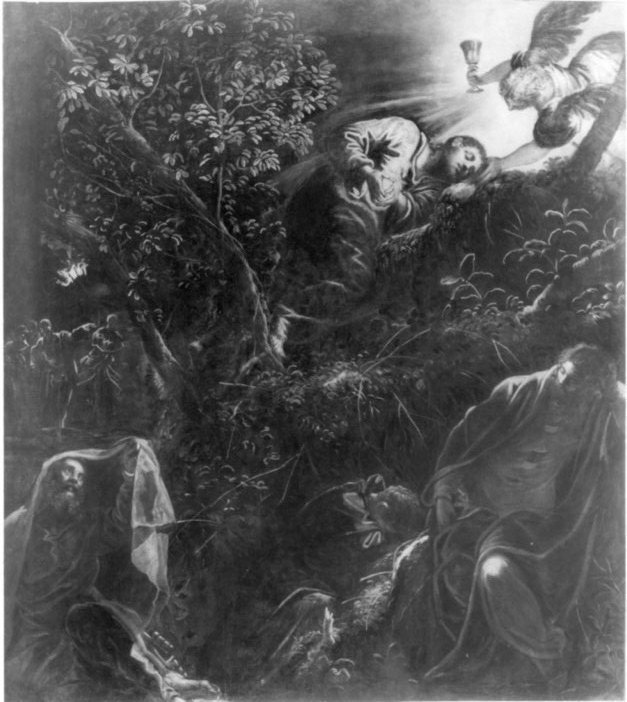 orazione nell'orto, orazione di Cristo nell'orto di Getsemani (dipinto, opera isolata) di Robusti Jacopo detto Jacopo Tintoretto (ultimo quarto sec. XVI)