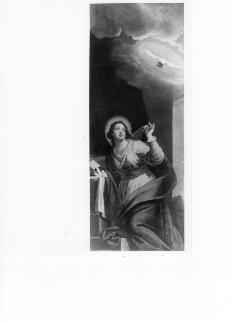 Madonna annunciata, Madonna annunciata (dipinto, opera isolata) di Ponzone Matteo (attribuito) (sec. XVII)