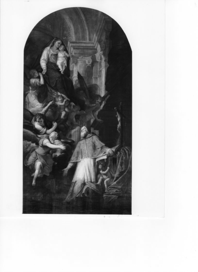 Madonna con bambino e San Pio con angeli, Madonna con bambino e San Pio con angeli (dipinto, opera isolata) di Fumiani Giovanni Antonio (seconda metà sec. XVII)