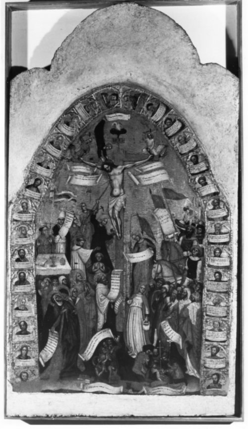 crocifissione, crocifissione (dipinto, opera isolata) - ambito veneto (inizio sec. XV)