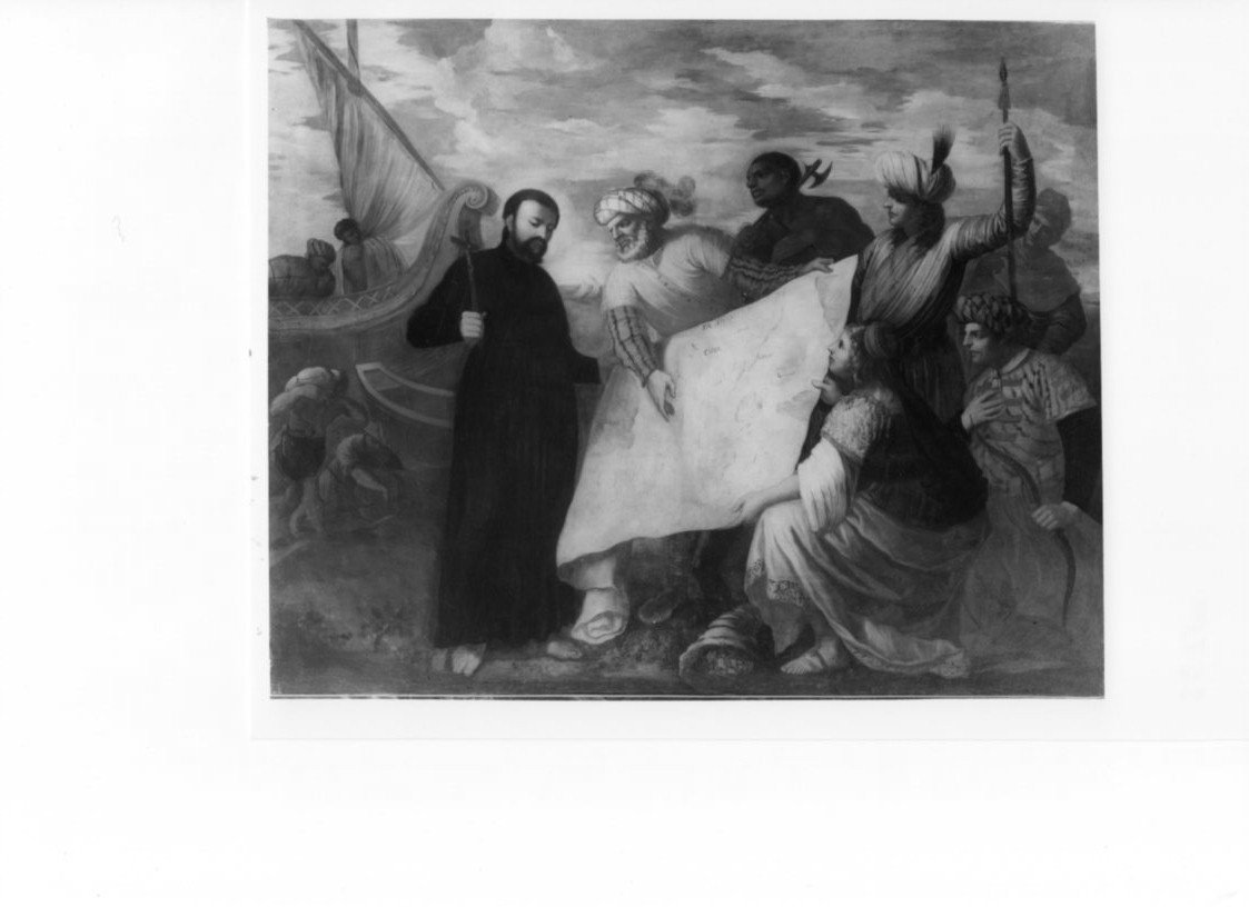 San Francesco Saverio osserva una carta dell'Asia orientale, San Francesco Saverio osserva una carta dell'Asia orientale (dipinto, opera isolata) - ambito veneto (sec. XVII)