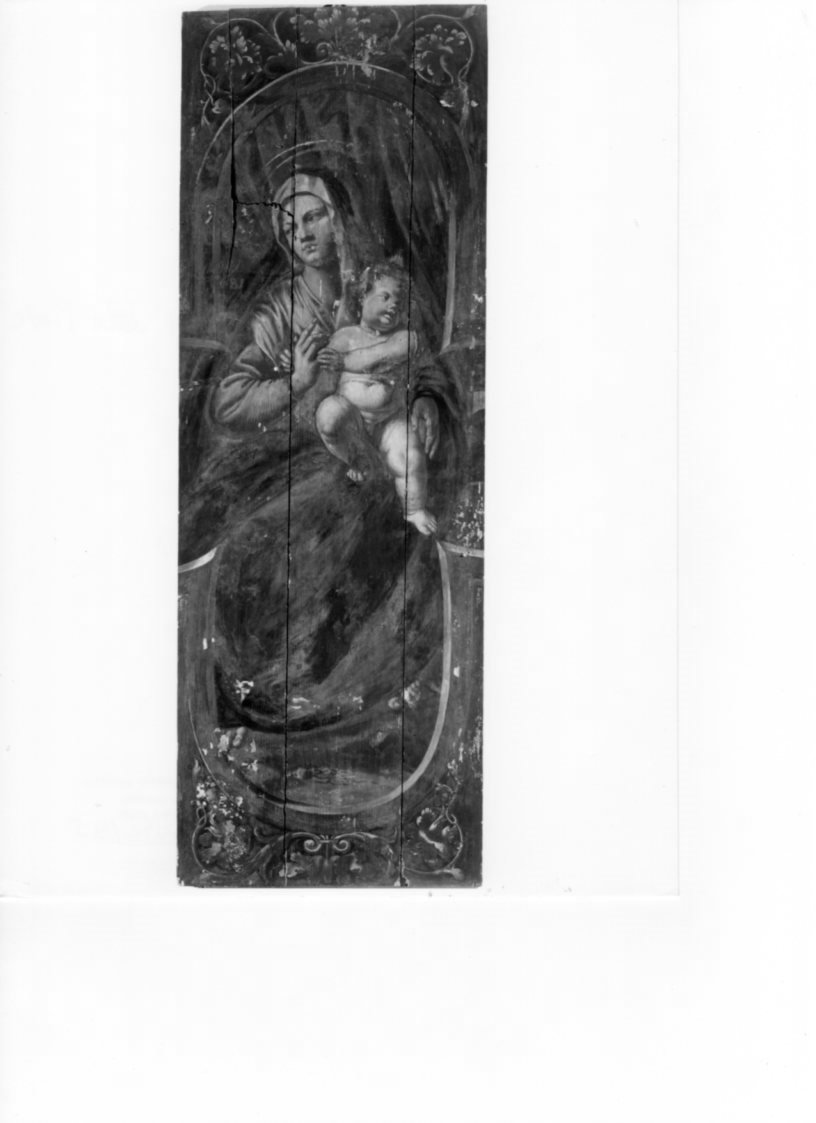 Madonna con Bambino, Madonna con Bambino (dipinto, opera isolata) di Campagnola Domenico (sec. XVI)