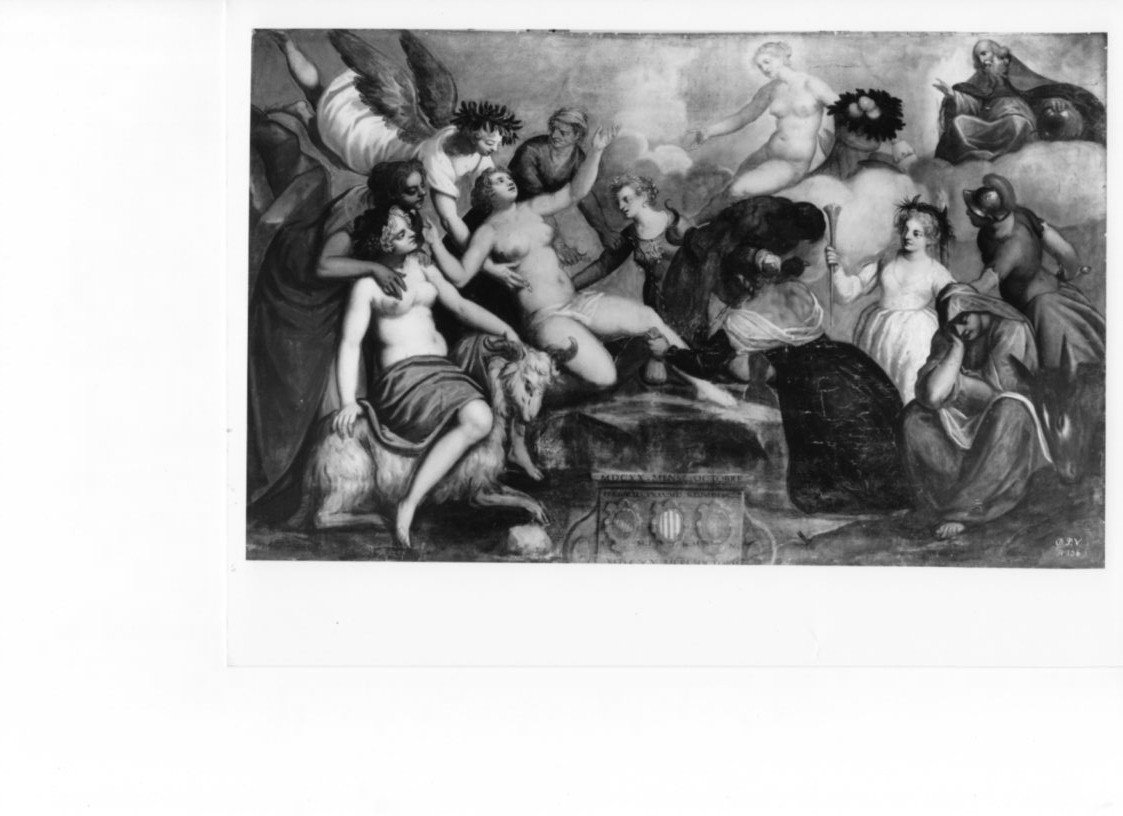 Giudizio criminale e varie virtù, Giudizio criminale e varie virtù (dipinto, opera isolata) di Vassillacchi Antonio detto Aliense (primo quarto sec. XVII)