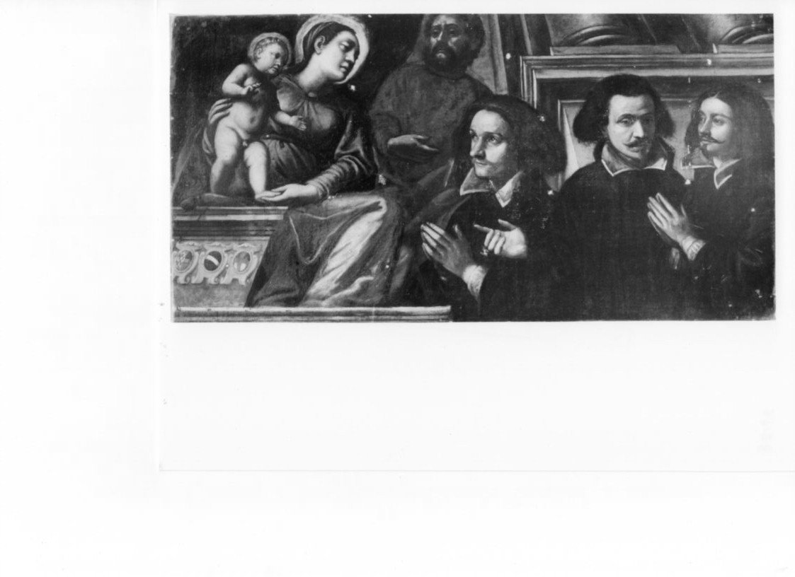 Sacra famiglia e donatori, Sacra famiglia e donatori (dipinto, opera isolata) di Robusti Domenico detto Domenico Tintoretto (secc. XVI/ XVII)