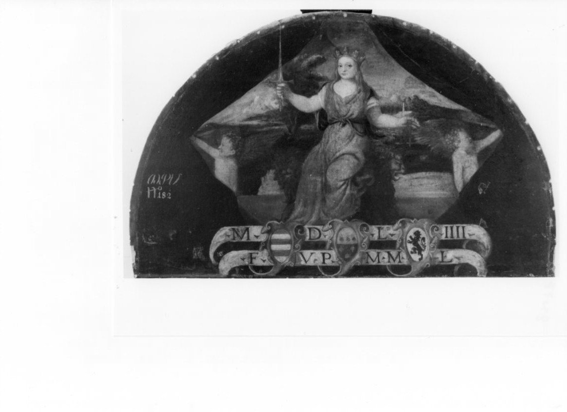 la Giustizia, allegoria della Giustizia (dipinto, opera isolata) di Ingoli Matteo (metà sec. XVI)