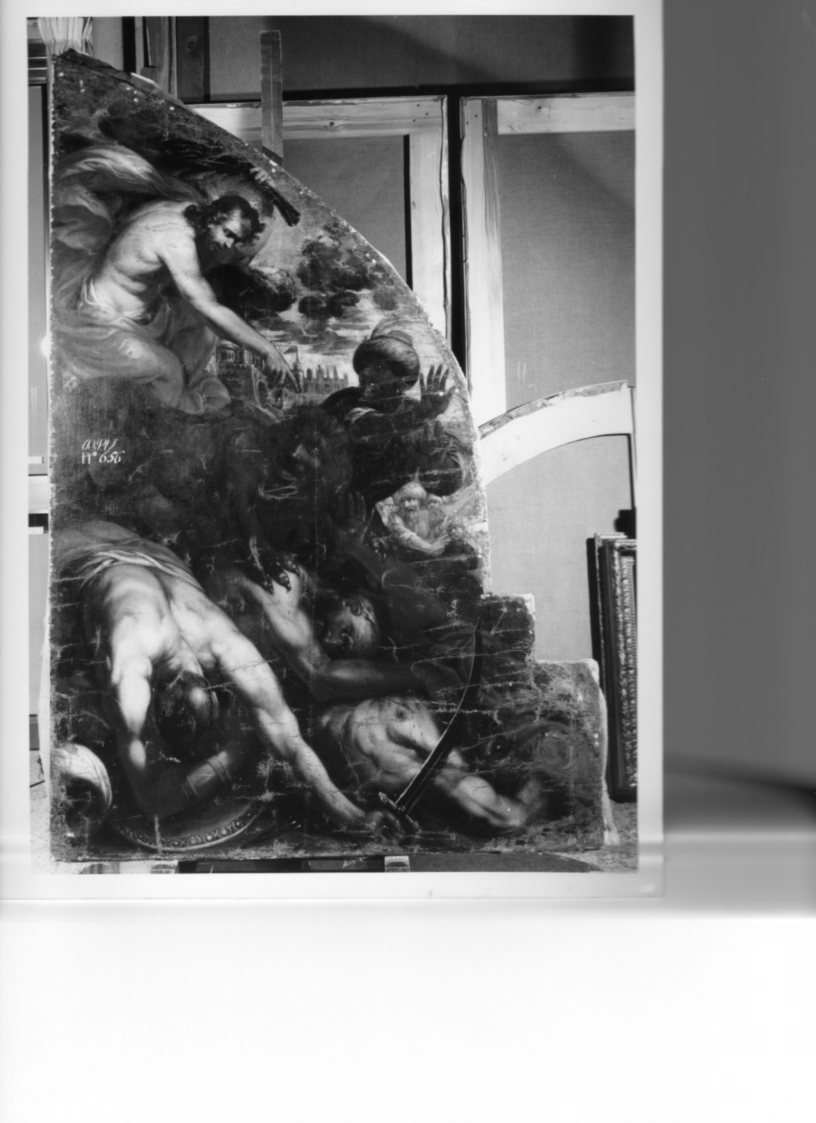 Cristo aiuta Venezia contro i Turchi, Cristo aiuta Venezia contro i Turchi (dipinto, opera isolata) di Zanchi Antonio (maniera) (secc. XVII/ XVIII)