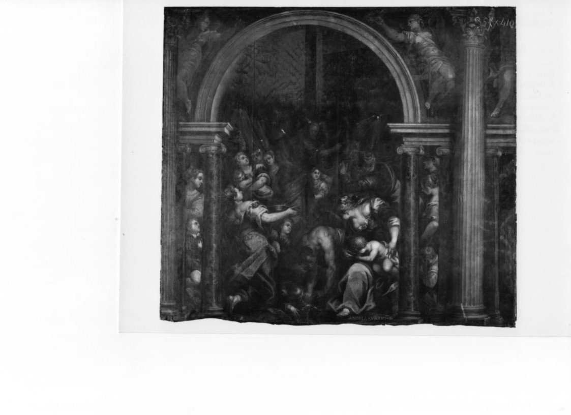 Mosè fa scaturire l'acqua dalla roccia, Mosè fa scaturire l'acqua dalla roccia (dipinto, opera isolata) di Michieli Andrea detto Vicentino (inizio sec. XVII)