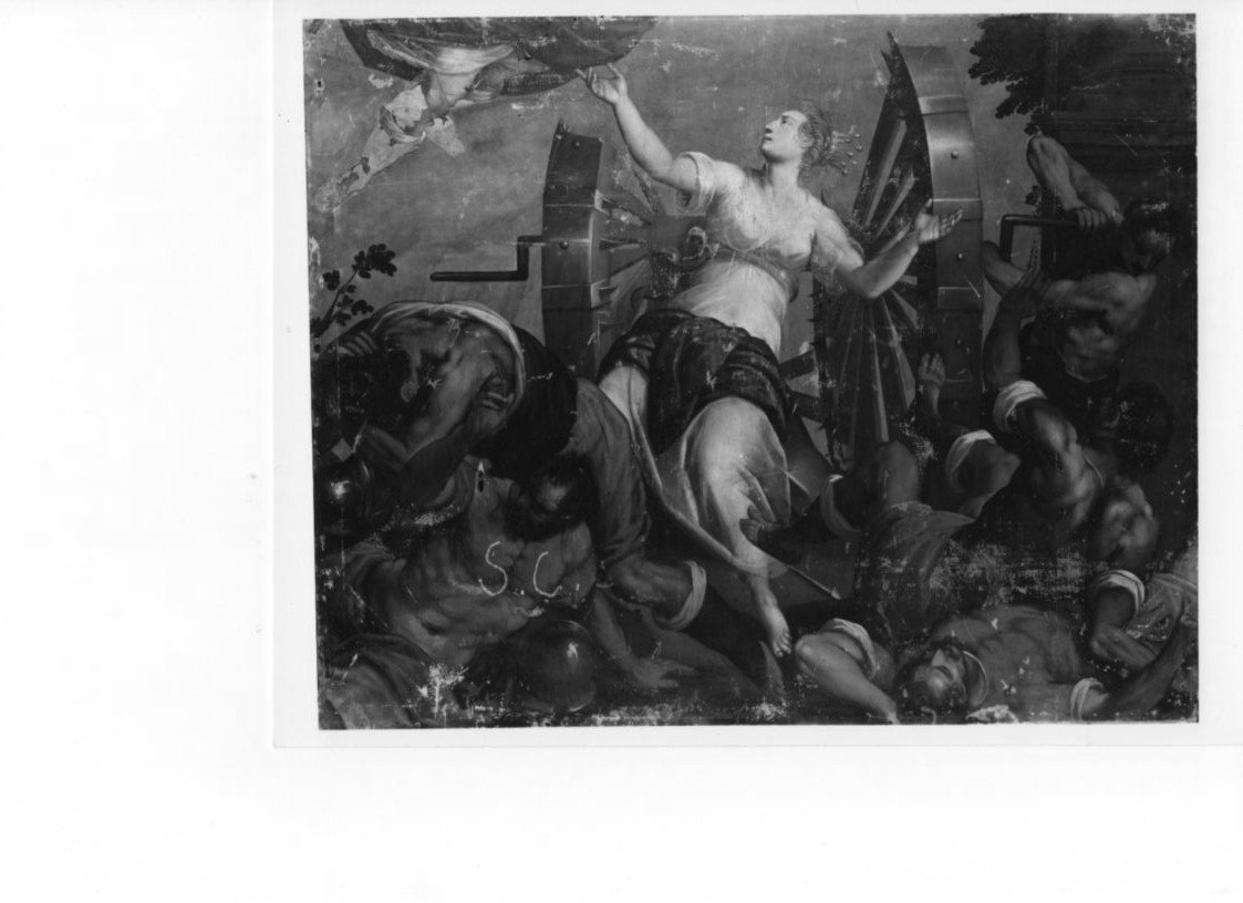 martirio di Santa Caterina d'Alessandria, martirio di Santa Caterina d'Alessandria (dipinto, opera isolata) di Vassillacchi Antonio detto Aliense (sec. XVII)