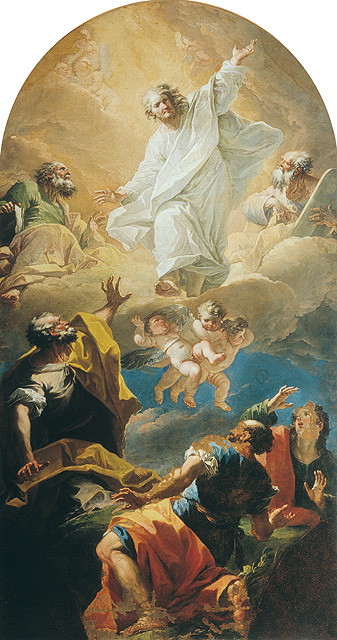 Trasfigurazione di Cristo con Profeti e Apostoli (dipinto, opera isolata) di Diziani Gaspare (attribuito) (sec. XVIII)