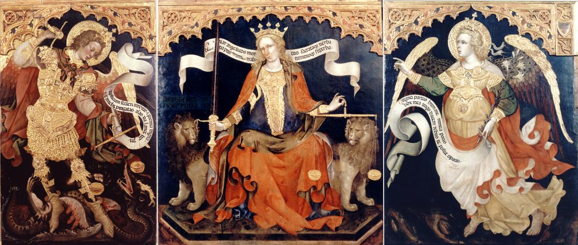 Trittico della Giustizia: San Michele, San Michele Arcangelo (dipinto) di Jacobello del Fiore (sec. XIV)