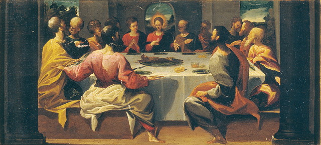 ultima cena (dipinto, opera isolata) - ambito Italia centro-settentrionale (secc. XVI/ XVII)