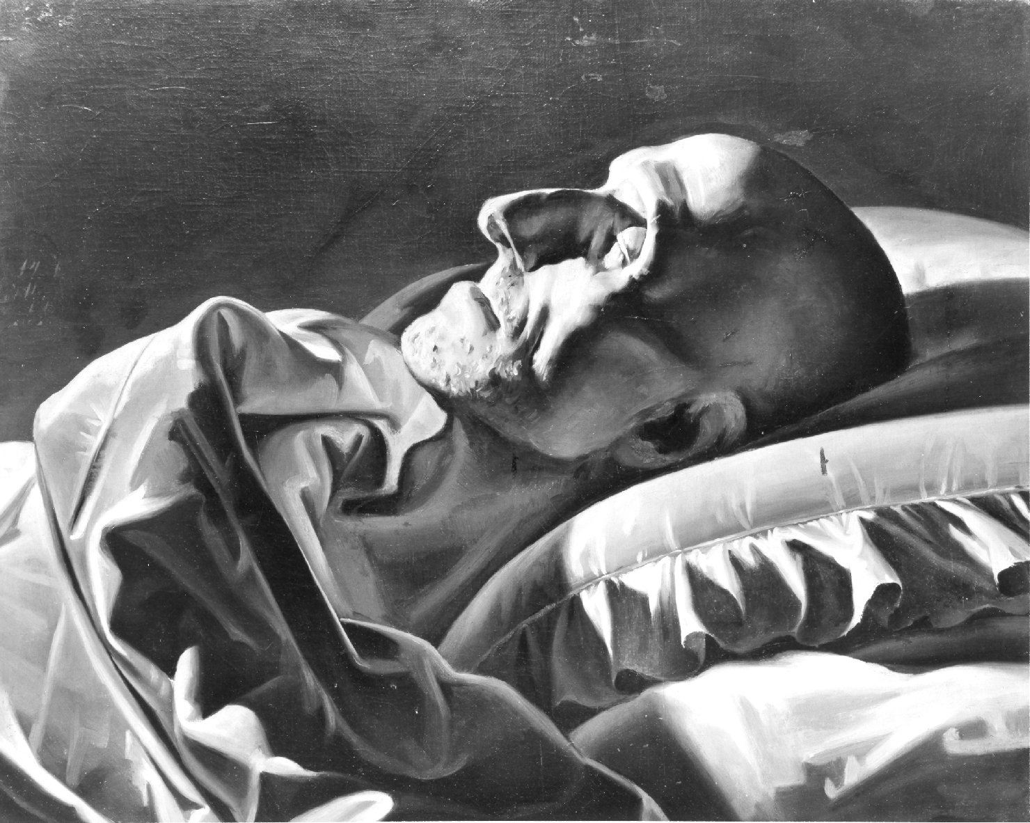 il Canova morto (dipinto) di Fabris Placido (sec. XIX)