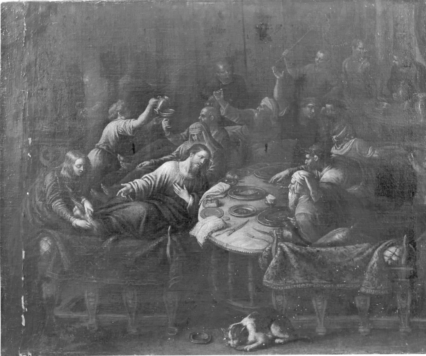 cena in casa del Fariseo (dipinto, opera isolata) di Da Ponte Jacopo detto Jacopo Bassano (bottega) (sec. XVI)