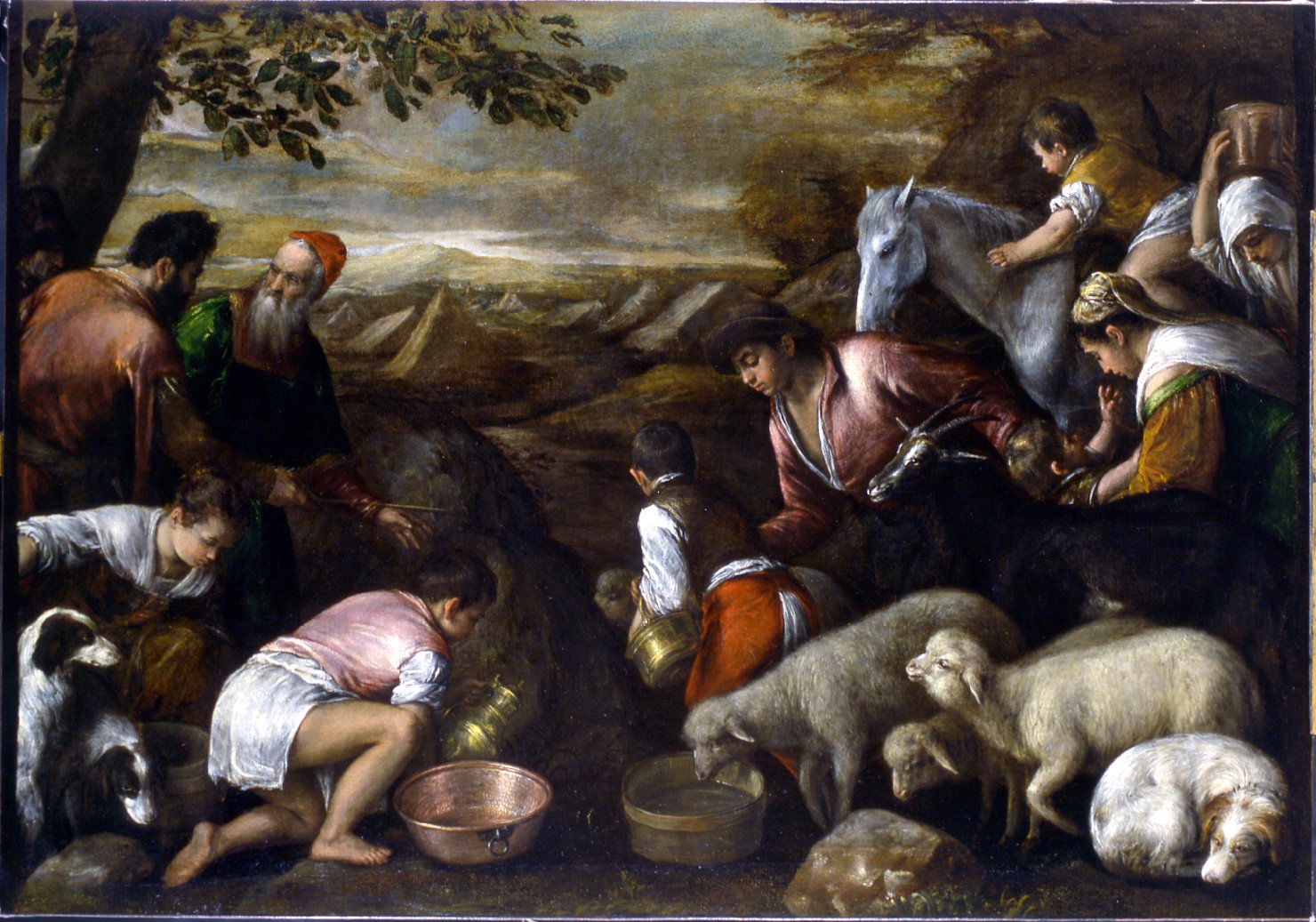 esodo degli ebrei dall'Egitto (dipinto, opera isolata) di Da Ponte Leandro detto Leandro Bassano (attribuito) (secc. XVI/ XVII)