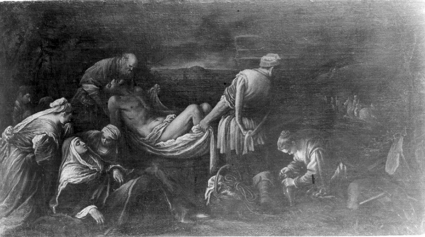 deposizione di Cristo nel sepolcro (dipinto) di Da Ponte Jacopo detto Jacopo Bassano (bottega) (ultimo quarto sec. XVI)