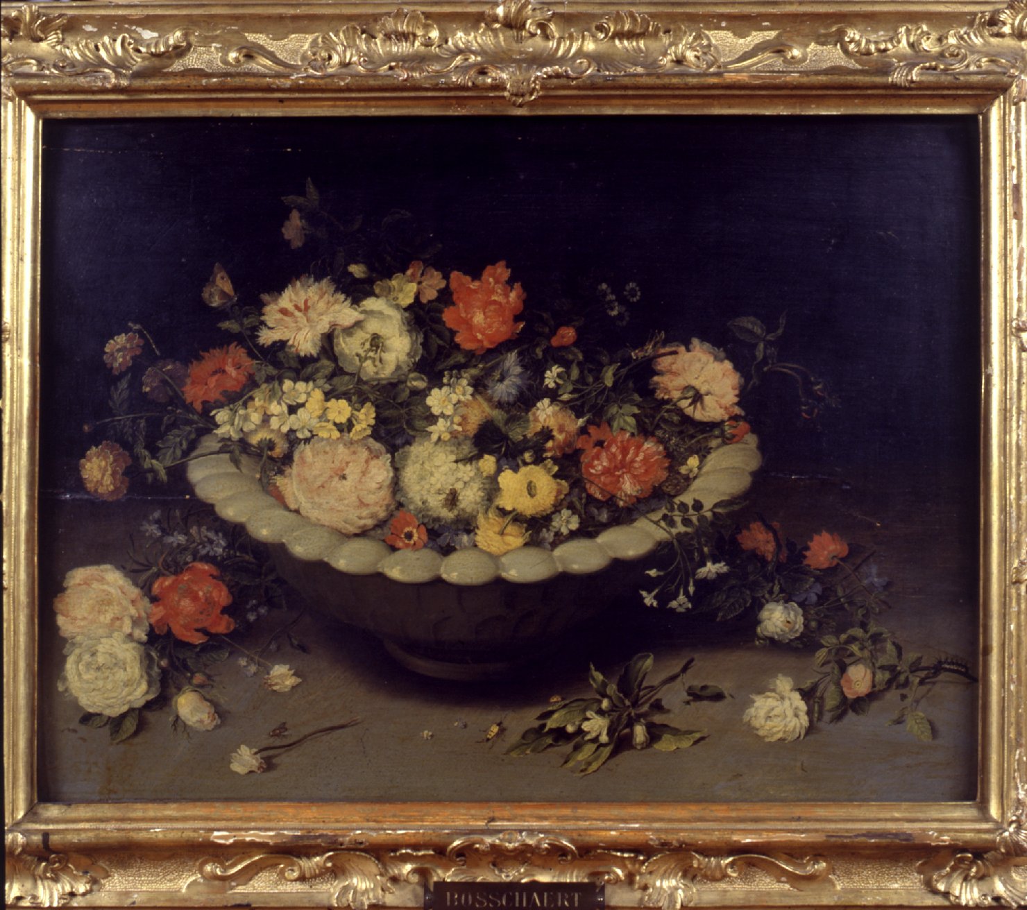 Fiori in un catino (dipinto) - ambito fiammingo (seconda metà sec. XVII)