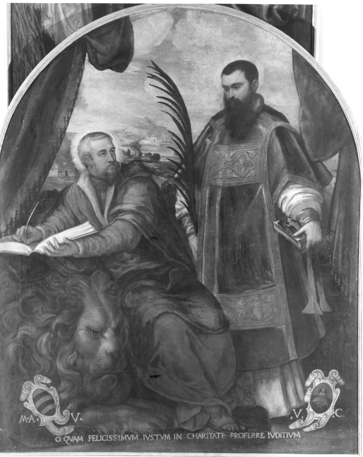 Santi Vincenzo e Marco (dipinto) di Micheli Parrasio (attribuito) (sec. XVI)