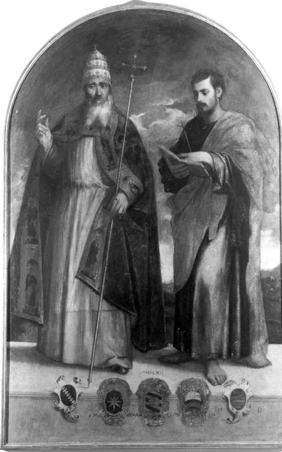 Santi Silvestro e Filippo (dipinto) di De' Pitati Bonifacio detto Bonifacio Veronese (bottega) (sec. XVI)