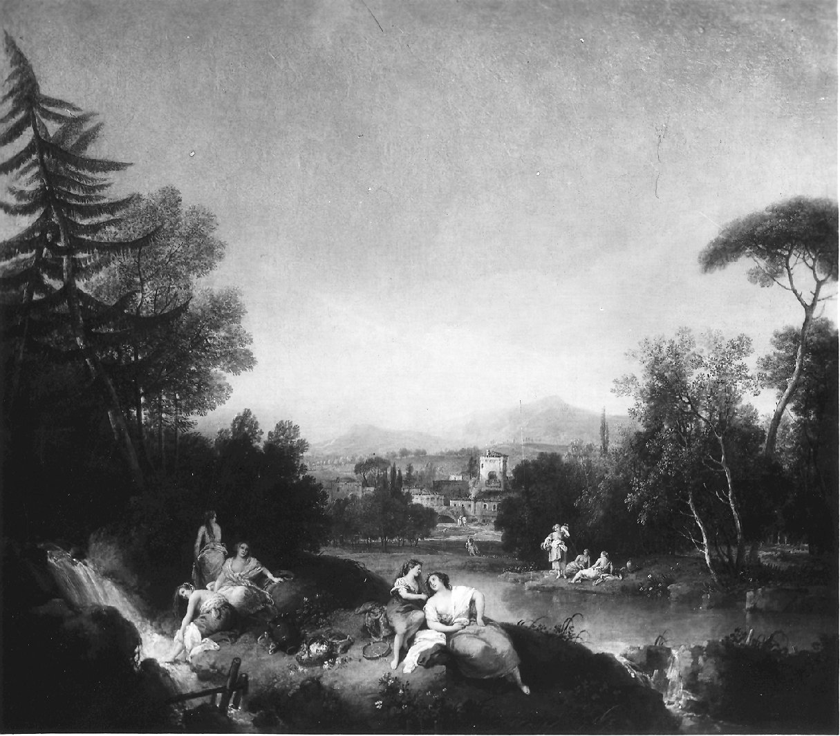 paesaggio con la mungitura (dipinto, opera isolata) di Zuccarelli Francesco (seconda metà sec. XVIII)