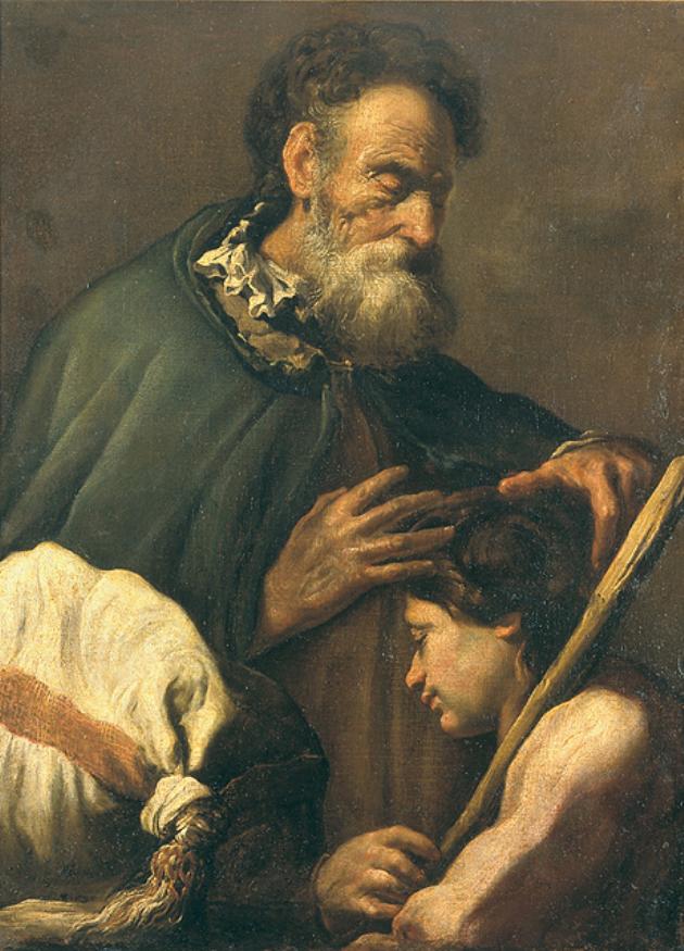Isacco e Giacobbe (dipinto, opera isolata) di Langetti Giovanni Battista (sec. XVII)