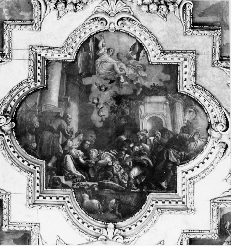 adorazione dei Re Magi (dipinto, opera isolata) di Caliari Paolo detto Veronese (attribuito) (sec. XVI)