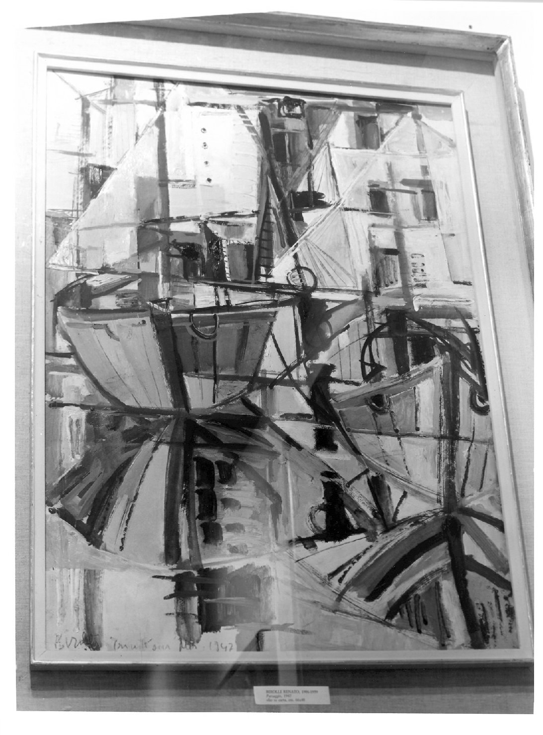 Porto bretone, paesaggio (dipinto, opera isolata) di Birolli Renato (attribuito) (prima metà sec. XX)