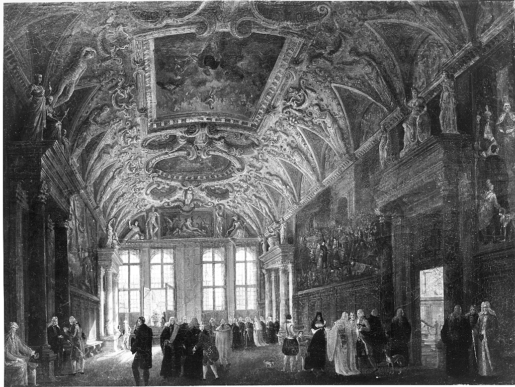 La sala delle quattro porte a Palazzo Ducale, architettura (dipinto, opera isolata) di Borsato Giuseppe (attribuito) (prima metà sec. XIX)