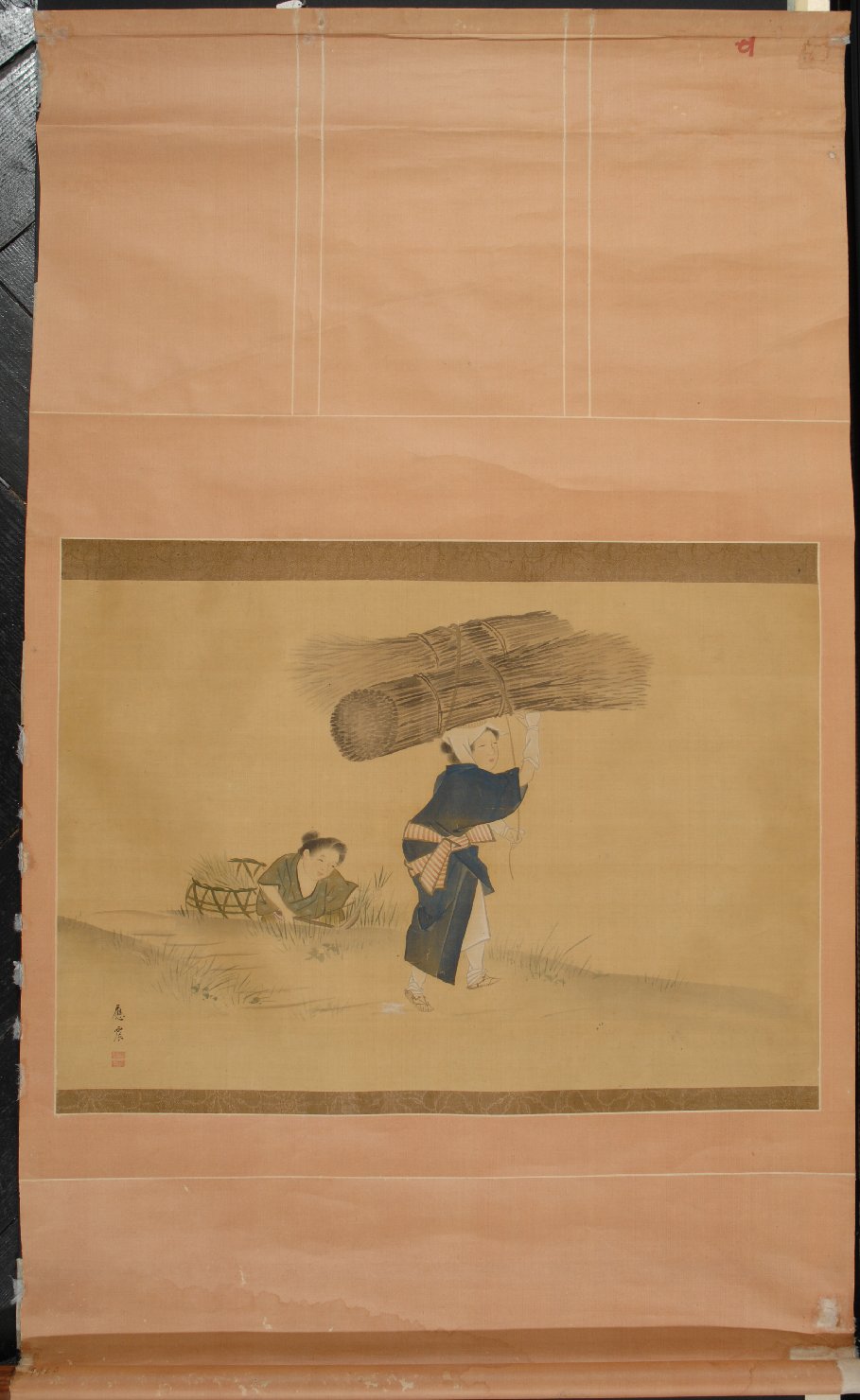 Oharame che porta due fascine, figura femminile (dipinto) di Maruyama Oshin (prima metà sec. XIX)