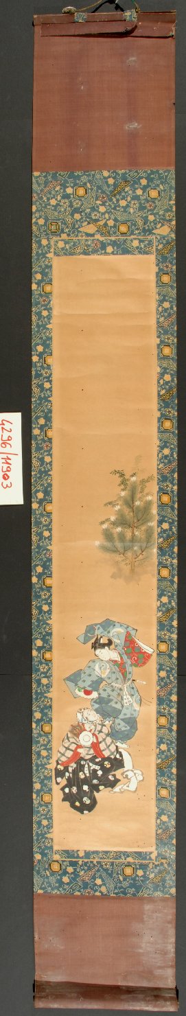 Danza manzai di inizio anno, danza manzai (dipinto) - ambito giapponese (seconda metà sec. XVII)