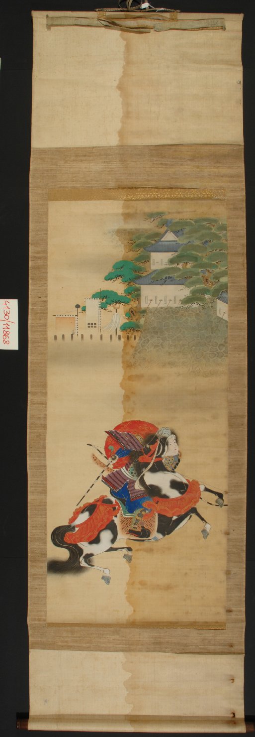 Ii Naotaka (?) a cavallo presso il castello di Ôsaka, Ii Naotaka (dipinto) - ambito giapponese (seconda metà sec. XVIII)