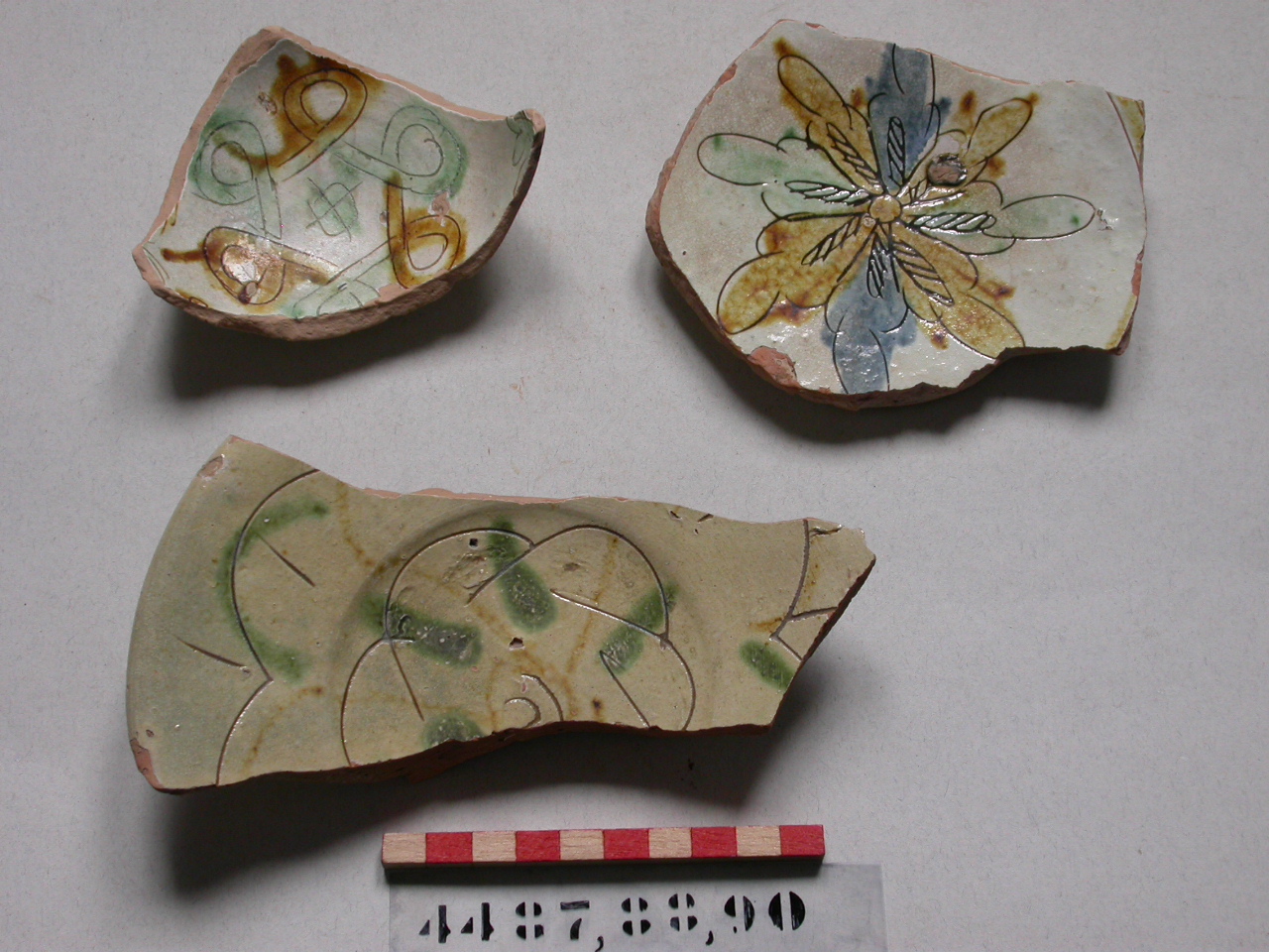 motivi decorativi floreali (piatto, frammento) - ambito veneziano (sec. XVII)