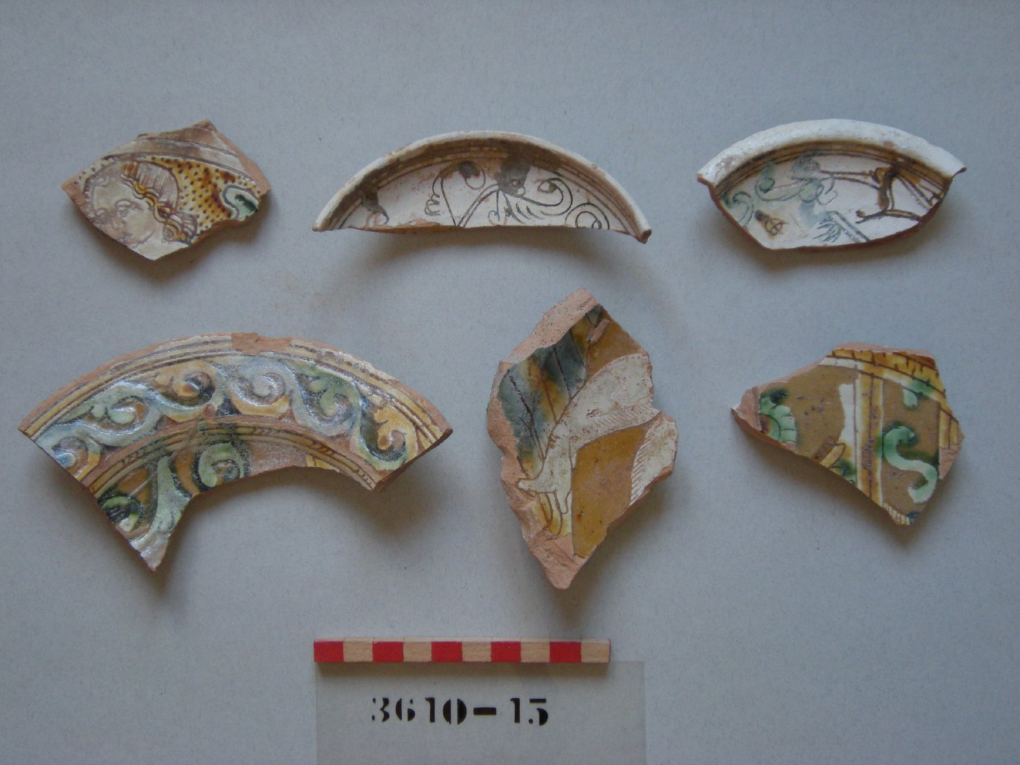motivi decorativi vegetali (piatto, frammento) - ambito veneziano (secc. XVI/ XVII)