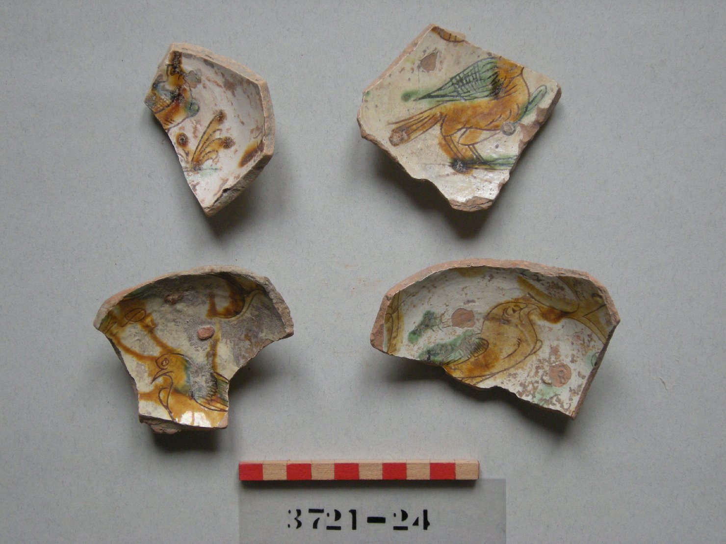 motivo decorativo zoomorfo (scodella, frammento) - ambito veneziano (secc. XVI/ XVII)