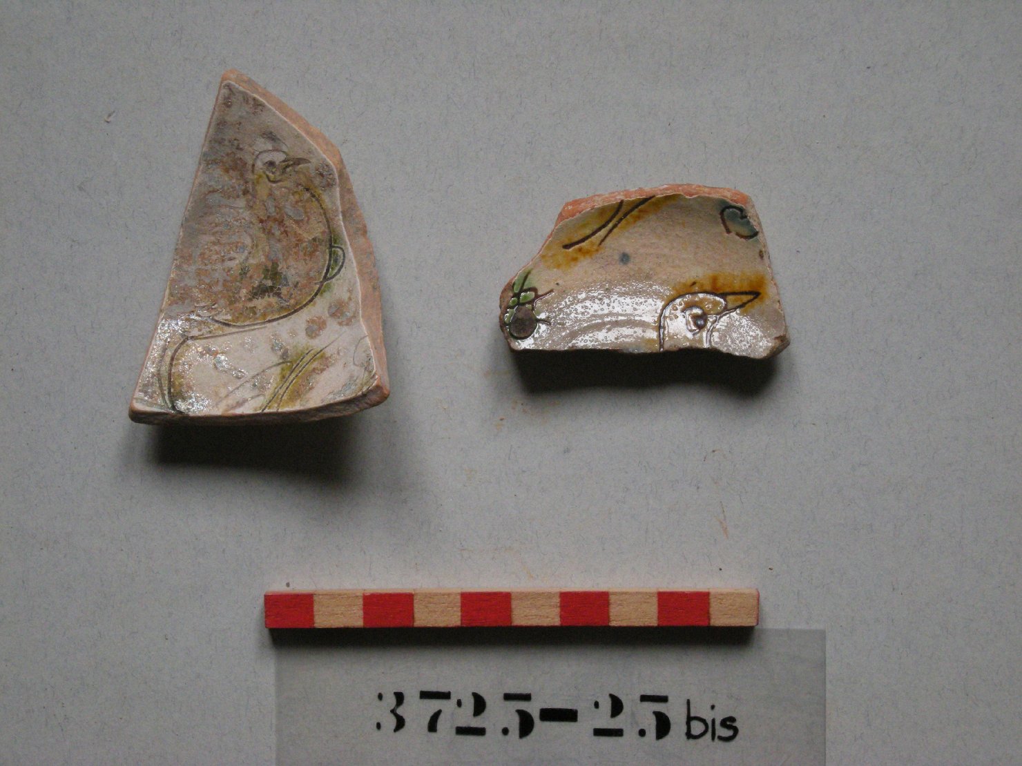 motivo decorativo zoomorfo (scodella, frammento) - ambito veneziano (secc. XVI/ XVII)