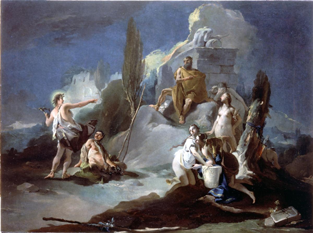 Giudizio di Mida, Apollo e Marsia (dipinto) di Tiepolo Giovanni Battista (sec. XVIII)
