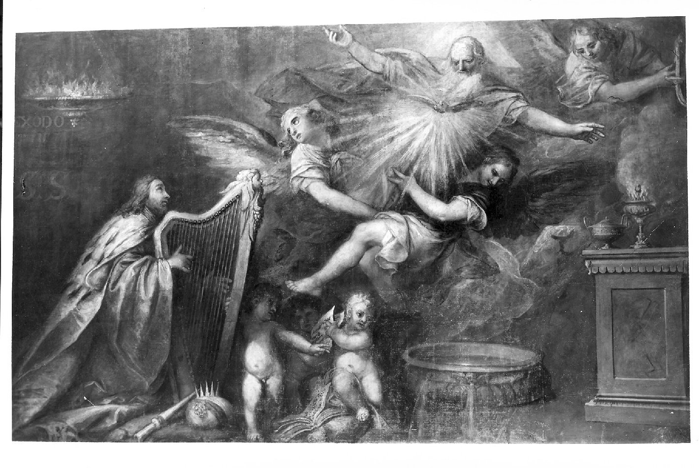 apparizione dell'Eterno a Re David (dipinto) di Celesti Andrea (attribuito) (seconda metà sec. XVII)