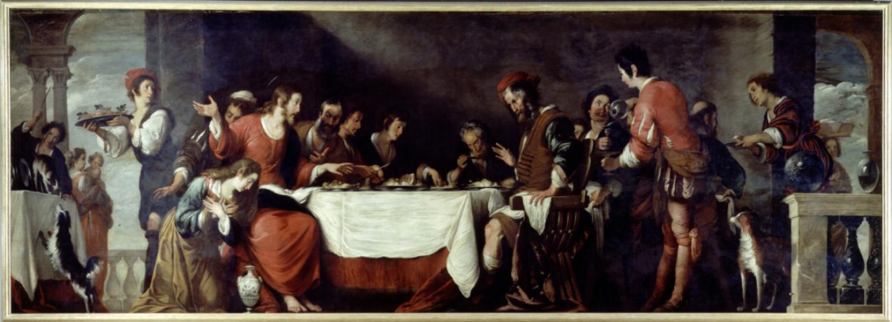 Convito in casa di Simone, cena in casa di Simone il fariseo (dipinto) di Strozzi Bernardo (sec. XVII)
