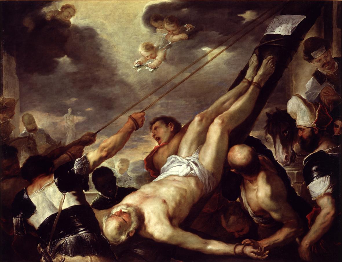 crocifissione di San Pietro (dipinto) di Giordano Luca (sec. XVII)