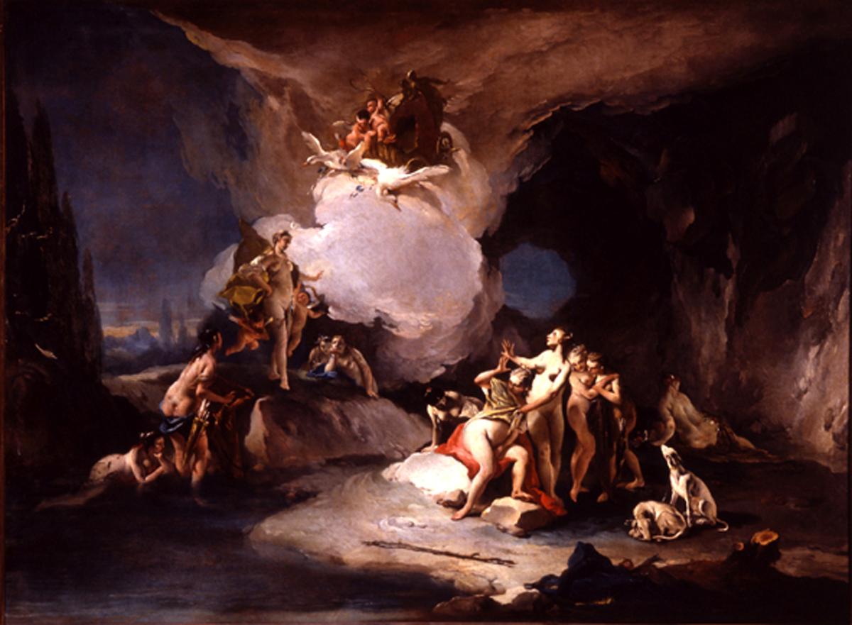 Diana scopre Callisto incinta (dipinto) di Tiepolo Giovanni Battista (sec. XVIII)